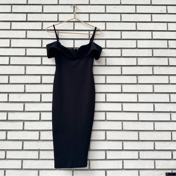 Nookie Pretty Woman Black Off Shoulder Sweetheart Midi Dress - Picture 3 of 14